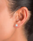 ფოტო #2 პროდუქტის Lab-Grown Opal Screw Back Stud Earrings (3/4 ct. t.w.) in Sterling Silver