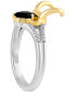 Фото #5 товара Onyx & Diamond (1/20 ct. t.w.) Loki Ring in Sterling Silver & Gold-Plate