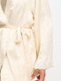 Фото #3 товара ASOS DESIGN premium satin embroidered midi robe in cream