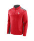 Фото #3 товара Men's Red, Gray Houston Rockets Primary Logo Fleece Quarter-Zip Jacket