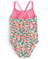 Фото #2 товара Big Girls Blurred Floral One-Piece Swimsuit, Created For Macy's