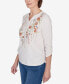 Scottsdale Women's Falling Floral Embroidered Henley Top