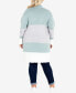 Фото #8 товара Plus Size Keelyn Colorblock Cardigan Sweater