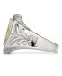 Stainless Steel Yellow IP-plated Sterling Silver Eagle Ring