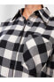 LCW Modest Gömlek Yaka Ekose Uzun Kollu Oversize Kadın Tunik