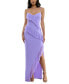 ფოტო #1 პროდუქტის Juniors' Asymmetric-Ruffle Lace-Up-Back Gown