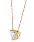 ფოტო #8 პროდუქტის Certified Lab Grown Diamond Heart Solitaire Pendant Necklace (2 ct. t.w.) in 14k Gold, 16" + 2" extender