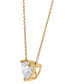 Certified Lab Grown Diamond Heart Solitaire Pendant Necklace (2 ct. t.w.) in 14k Gold, 16" + 2" extender