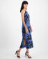 Фото #1 товара Women's Floral-Print Halter Maxi Slip Dress