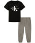 Toddler Boys Short-Sleeve Classic Logo T-Shirt & Twill Jogger Pants, 2 Piece Set