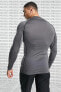 Pro Dri Fit Men's Tight Fit Top Slim Fit Uzun Kollu Antrasit Sweatshirt Body