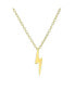 ფოტო #1 პროდუქტის Delicate Minimalist Geometric Zig Zag Flash Lightning Bolt Pendant Necklace For Women Gold Plated .925 Sterling Silver