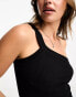 Фото #3 товара Cotton On one shoulder rib crop vest black