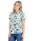 ფოტო #1 პროდუქტის Women's Floral-Print Short-Sleeve Cotton Camp Shirt