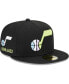 Фото #1 товара Men's Black Utah Jazz Color Pack 59FIFTY Fitted Hat