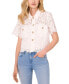 Фото #1 товара Women's Lace Short-Sleeve Button-Up Blouse