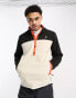 Protest Hanford 1/4 zip top in cream black orange colourblock