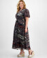 ფოტო #3 პროდუქტის Plus Size Surplice Maxi Dress