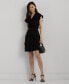 Women's Belted Ruffle-Trim Satin Tiered Dress