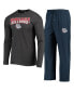 ფოტო #1 პროდუქტის Men's Navy, Heathered Charcoal Distressed Gonzaga Bulldogs Meter Long Sleeve T-shirt and Pants Sleep Set