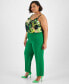 Фото #3 товара Plus Size Textured Crepe Pants, Created for Macy's