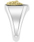 ფოტო #4 პროდუქტის EFFY® Men's Lion Head Statement Ring in Sterling Silver & 18k Gold-Plated Sterling Silver