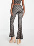 Фото #3 товара ASOS DESIGN co-ord highwaisted lace flare trouser in black