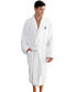 Фото #8 товара 100% Turkish Cotton Personalized Unisex Herringbone Bath Robe - White