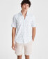 Фото #1 товара Men's Dot Print Short Sleeve Button Front Performance Shirt, Created for Macy's
