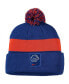 Фото #1 товара Men's Royal Boise State Broncos Logo Sideline Cuffed Knit Hat with Pom