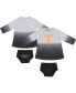 ფოტო #3 პროდუქტის Newborn and Infant Boys and Girls Boys and Girls Gray, Black Tennessee Volunteers Hand in Hand Ombre Dress and Bloomers Set