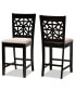 Фото #1 товара Devon Modern and Contemporary Fabric Upholstered 2 Piece Counter Height Pub Chair Set