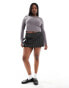 COLLUSION Plus long sleeve fitted top in grey