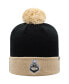 Фото #2 товара Men's Black, Gold Purdue Boilermakers Core 2-Tone Cuffed Knit Hat with Pom