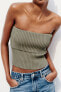 Ribbed knit bandeau top
