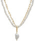 ფოტო #1 პროდუქტის Cultured Freshwater Pearl (2x3mm, 9x10mm) Layered Pendant Necklace in 14k Gold-Plated Sterling Silver, 17" + 1" extender