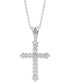 ფოტო #1 პროდუქტის Diamond Cross Pendant Necklace in 14k White Gold (1/4 ct. t.w.)