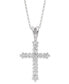 Фото #1 товара Macy's diamond Cross Pendant Necklace in 14k White Gold (1/4 ct. t.w.)