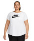 ფოტო #1 პროდუქტის Plus Size Active Sportswear Essentials Short-Sleeve Logo T-Shirt