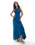 Фото #1 товара TFNC Bridesmaid one shoulder satin maxi dress in teal