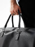 Фото #4 товара ASOS DESIGN smart faux leather weekend holdall bag in black