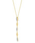 Diamond Cluster Lariat Necklace (1/10 ct. t.w.) in 14k Gold-Plated Sterling Silver, 16" + 2" extender