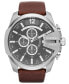 Men's Chronograph Mega Chief Brown Leather Strap Watch 51mm DZ4290