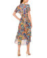 Фото #2 товара Women's Printed Tiered Smocked-Waist Dress