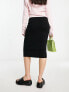 Фото #3 товара ASOS DESIGN jersey pencil midi skirt in black