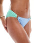 In The Style exclusive crinkle ring detail high leg bikini bottoms co-ord in turquoise and blue