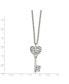 Фото #2 товара Chisel clear Crystal Mom Heart Key Pendant Cable Chain Necklace