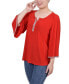 ფოტო #3 პროდუქტის Petite 3/4 Bell Sleeve Top with Stones