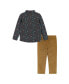 Фото #3 товара Toddler Boys Toddler/Child Heather Charcoal Yeti Knit Pique Buttondown Set