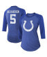 ფოტო #1 პროდუქტის Women's Threads Anthony Richardson Royal Indianapolis Colts Player Name and Number Tri-Blend 3/4-Sleeve Fitted T-shirt